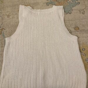 Anthropologie White Sleeveless Sweater